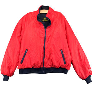 K-Products Men's Jacket Red 2XL Zip Front Long Sleeve Pocket Vintage Made USA